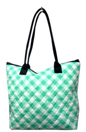Small Quilted Tote Bag-CHE1515/MINT